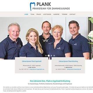 Website Zahnärzte Dres. Plank in Ingolstadt & Kösching 